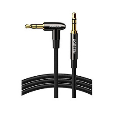 Cáp AUX âm thanh 2 đầu 3.5mm dài 1.5M 3.5mm góc nghiêng phải AV139 Ugreen 40185 Hàng chính hãng