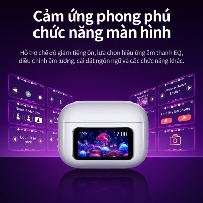 Tai nghe Bluetooth V5.4 Ho.co EW72 Chống ồn, Âm thanh sống động, màn hình LED hiển thị cảm ứng đa chức năng - Hàng chính hãng