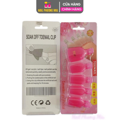 Kẹp Ủ Chân Chống Lem Set 5 Cái Tiện Lợi, Nhựa Bền Chắc, Kích Thước 3.5cm, Kẹp Ủ Móng Chân Làm Mềm Sơn Gel, Thay Thế Giấy Bạc, Làm Nail Nữ
