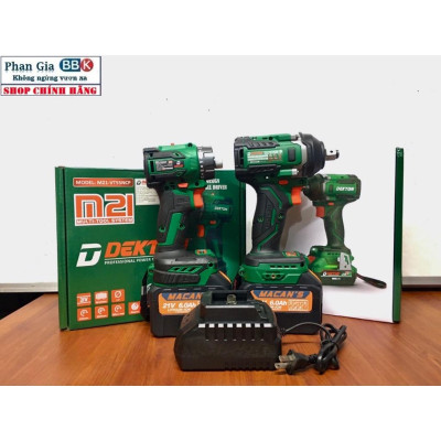 Combo·Máy Bắn Vít/Máy Bulong Dekton 550 N.m Bộ 2 Pin 15 CELL chính hãƞg