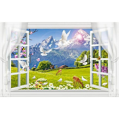 Tranh dán tường cửa sổ HD Cảnh đẹp thiên nhiên HZTU-Vol 2  (90) kim sa