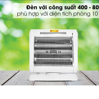 Đèn Sưởi Điện 2 Bóng Halogen 800W Xoay 90 Độ - Hàng Chính Hãng