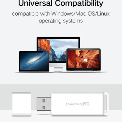 Ugreen UG40753CM104TK Màu Trắng Đầu đọc thẻ nhớ USB 3.0 sang SD TF cao cấp - HÀNG CHÍNH HÃNG