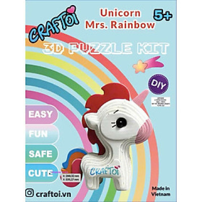 Bộ mô hình đồ chơi lắp ráp xếp hình DIY 3D Đồ Chơi Xây Dựng Mô Hình Giáo Dục Trẻ Em CRAFTOI 3D Puzzel Kit Unicorn