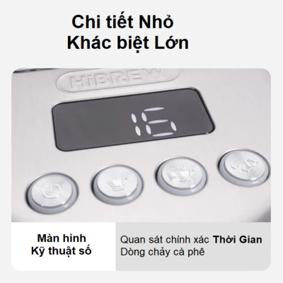 Máy pha cà phê bán tự động Espresso, Cappuccino, Latte thương hiệu Mỹ cao cấp HiBREW H10B - Hàng Nhập Khẩu