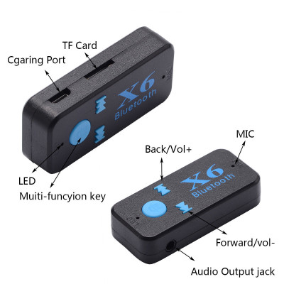 SOAIY Bộ Kết Nối Âm Thanh Xe Ô Tô Bluetooth Car X6 - Hàng Nhập Khẩu