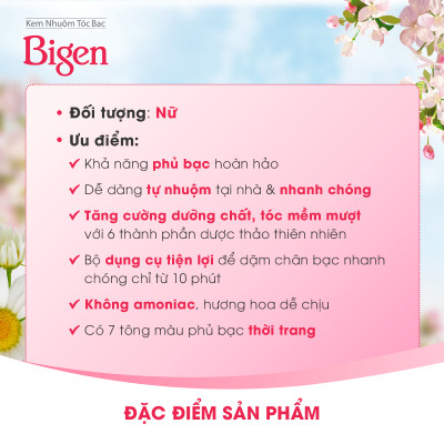 Thuốc nhuộm dưỡng tóc phủ bạc thảo dược Bigen Speedy Thương hiệu Nhật Bản 80ml dạng kem