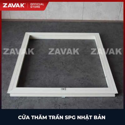 Nắp cửa thăm trần thạch cao 450x450 hàng Nhật, khung Nhôm, màu Bạc, Góc Mở 90 độ