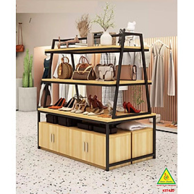 Kệ gỗ trưng bày rau củ quả, kệ trưng bày sản phẩm, hàng hóa KST420 - NỘI THẤT LẮP RÁP VIENDONGADV