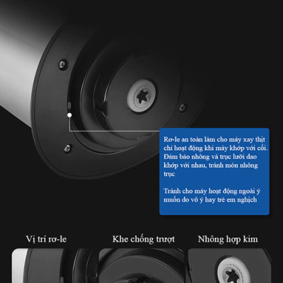 Máy Xay Thịt Cá Raiden RD-202 Inox 304 Công Suất 350W Dung Tích 1.8L Bộ Dao 4 lưỡi Thép Không Gỉ S30V -Hàng Chính Hãng