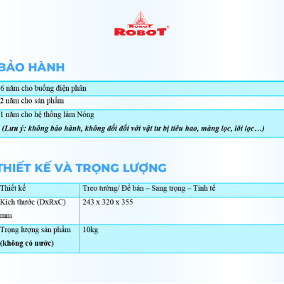 Máy Lọc Nước Điện Giải Ion Kiềm ROBOT IonSmart 1112 Nóng Thông Minh - Hàng Chính Hãng