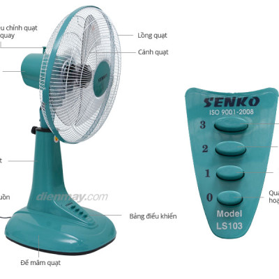 Quạt Lỡ Sắt Senko LS1630 - Màu Ngẫu Nhiên - Hàng Chính Hãng