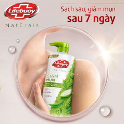 Sữa Tắm Lifebuoy 800gr Detox Và Sạch Sâu Khỏi Bụi Mịn Pm2.5 Detox 100% Từ Thiên Nhiên Diệt Khuẩn - Matcha & Khổ Qua