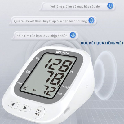 Máy đo huyết áp bắp tay Kachi JN-163B có trợ lý đọc kết quả tiếng Việt hỗ trợ người cao tuổi mắt kém - Hàng chính hãng