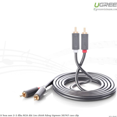 Cáp âm thanh 2RCA 30747 4 đầu hoa sen chiều dài 1M UGREEN Av104 - hàng chính hãng