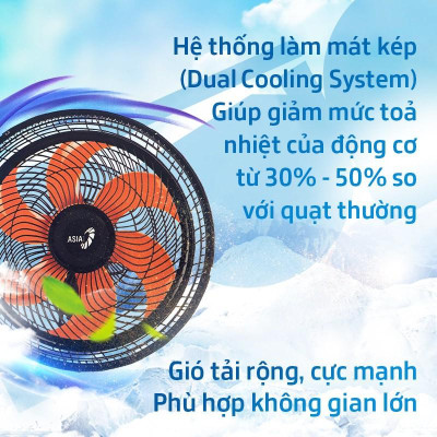 (ASIA) Quạt treo Asia TURBO 6 cánh 80w - bán công nghiệp - Hàng chính hãng