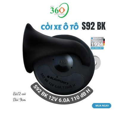 Còi Xe Ô Tô Blaupunkt 12V S92 BK – Hàng Chính Hãng – Âm Thanh To Rõ – Thiết Kế Nhỏ Gọn – Bộ 2 Cái