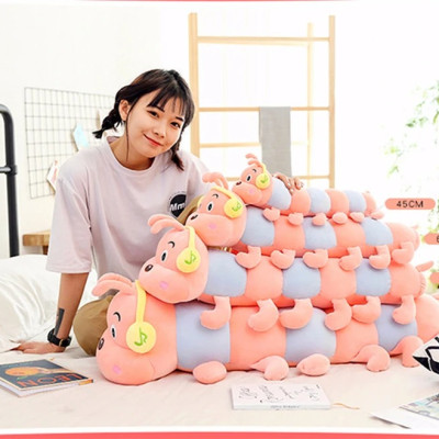 Thú nhồi bông Sâu đeo tai phone nghe nhạc êm mịn - Size từ 60cm đến 130cm- Quà tặng gấu bông con sâu dễ thương - Gối ôm mềm mịn cho bé.