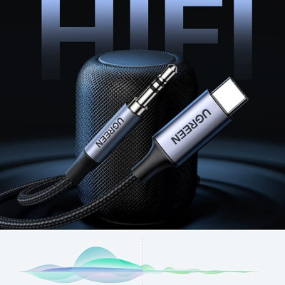 Ugreen UG20192CM450TK 1M Màu Đen Cáp chuyển USB-C sang 3.5mm Dương - HÀNG CHÍNH HÃNG