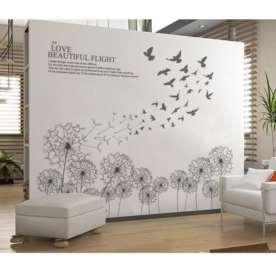 Decal dán tường Hoa bồ công anh đen 2