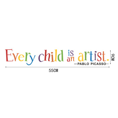 Decal dán tường "Every child is an artist" (9 x 55 cm)