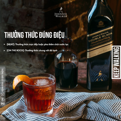 Rượu Johnnie Walker Double Black Label Blended Scotch Whisky 40% 750Ml [Không hộp]
