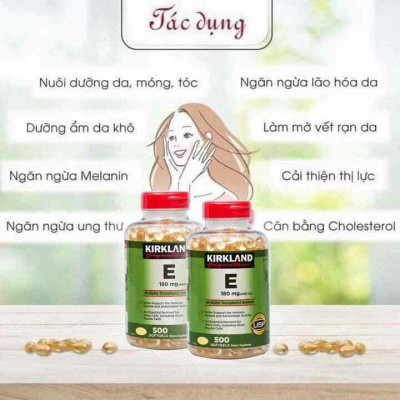 Vitamin E Mỹ Kirkland Signature giúp đẹp da, tóc, làm chậm quá trình lão hóa, chậm nhăn da, tốt cho tim mạch, hỗ trợ sức khỏe sinh sản- OZ Slim Store