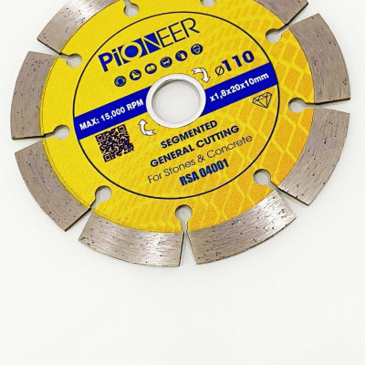 LƯỠI CẮT GẠCH ĐÁ 9 RĂNG PHI Ø 110MM RSA04001 chuyên cắt gạch, đá chất lượng cao chính hãng