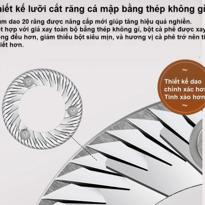 Máy xay cà phê chuyên nghiệp thương hiệu cao cấp Shardor BD-CG301 - Công suất 260W - Hàng nhập khẩu (BH 1 NĂM)