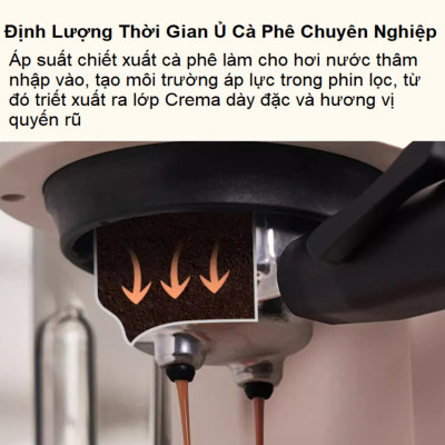 Máy pha cà phê bán tự động 3 trong 1 tích hợp xay cà phê 15 chế độ thương hiệu Mỹ cao cấp HiBREW H14 - Hàng Nhập Khẩu