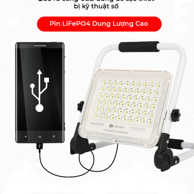 Đèn Xách Tay Năng Lượng Mặt Trời 200W CHÍNH HÃNG LK Solar SFL-77200 Có Cổng USB, Dễ dàng di chuyển, thích hợp cho các hoạt động ngoài trời, dã ngoại, du lịch