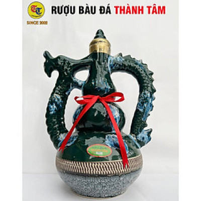 Đặc Sản Bình Định - Rượu Bàu Đá Thành Tâm Đậu Xanh (Màu xanh rêu) 2.5LIT - OCOP 3 Sao