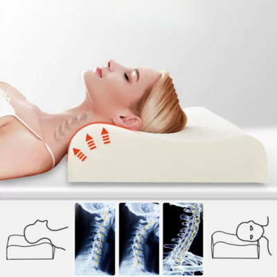 Gối Ngủ Chống Đau Cổ Vai Gáy Dệt Kim Lõi Bông Xơ Spa Chống Đau Mỏi Cổ Vai, Gối Cao Su Non Chống Ngáy Giảm Mệt Gối Cao Su Non Dành Cho Người Lớn Giúp Ngủ Ngon
