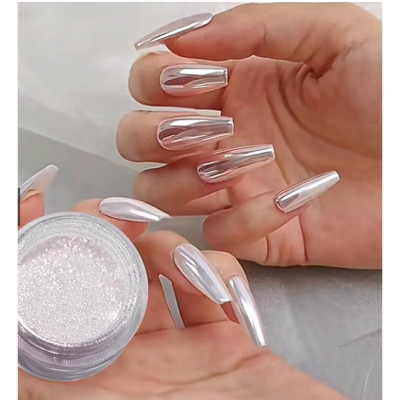 Tráng Gương Màu Bạc INOX Lấp Lánh Dùng Để Trang Trí Móng Nghệ Thuật Chuyên Dùng Làm Nail Không Chứa Cồn Nữ Women Sơn Gel