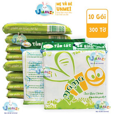 [Combo 10 gói] Tấm lót phân xu họa tiết vui nhộn sơ sinh cho bé Mama (30 tờ/túi x 10 )