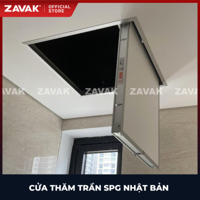 Nắp cửa thăm trần thạch cao 450x450 hàng Nhật, khung Nhôm, màu Bạc, Góc Mở 90 độ