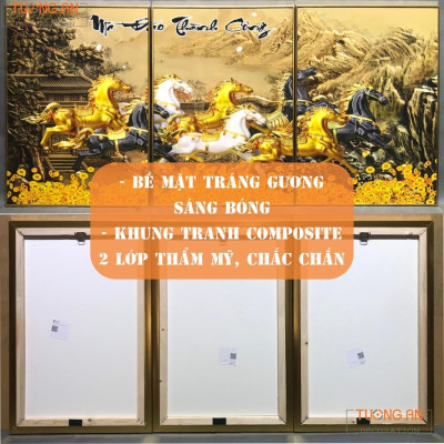 Tranh Hươu decor treo tường tráng gương cao cấp