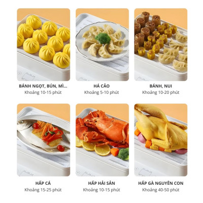 Nồi hấp hơi nước 3 tầng 24L Mishio MK384 800W - Hàng chính hãng