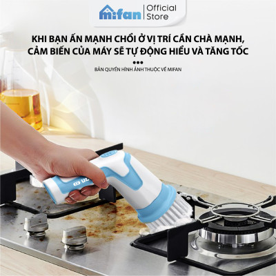 Máy Cọ Rửa Điện Cầm Tay Đa Năng Mifan K3 25W - Kèm 4 Đầu Chổi, Pin Sạc 2000mAh, Chống Nước IPX7, Tốc Độ 500rpm, Bảo Hành 12 Tháng
