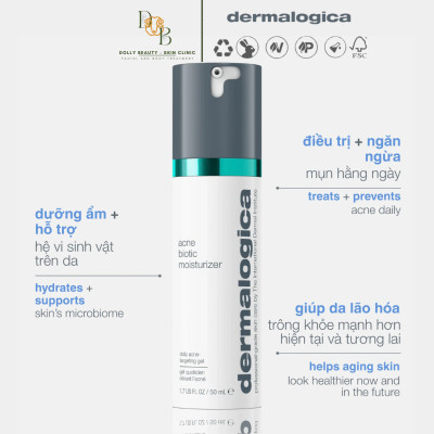 Dưỡng ẩm dành riêng cho da mụn ACNE BIOTIC MOISTURIZER giúp ngăn ngừa mụn tái phát của Dermalogica
