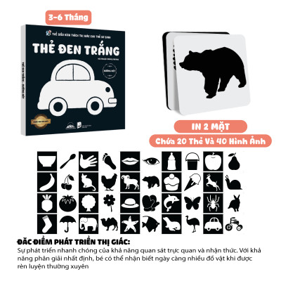 Sách - Thẻ Siêu Kích Thích Thị Giác Cho Trẻ Sơ Sinh - Bộ Thẻ Giúp Bé 0-3 Tuổi Phát Triển Toàn Diện