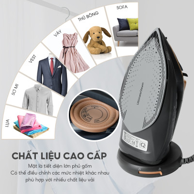 Bàn là hơi nước cầm tay dạng nằm Lebenlang LBL5289, bàn ủi hơi nước 2200W, bình chứa 260ml, bảo hành 2 năm - hàng chính hãng