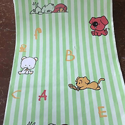 5m giấy decal cuộn sọc xanh lá DT111(45x500cm)