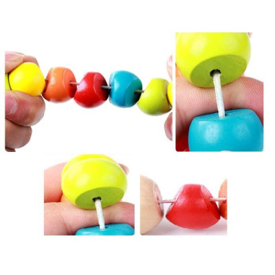 Đồ chơi con sâu gỗ nhiều màu sắc cho bé phân biệt màu sắc - 