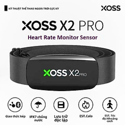 Cảm Biến Nhịp Tim Đeo Ngực Cho VĐV Chuyên Nghiệp XOSS X2 PRO Calories HRM ANT+ Bluetooth IP67 Tương Thích Garmin Bryton Xoss
