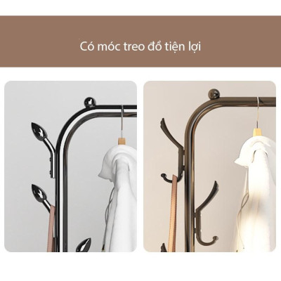 Giá treo quần áo kèm chỗ để giày dép thông minh siêu tiện lợi, chất liệu thép không gỉ bền đẹp, chắc chăn