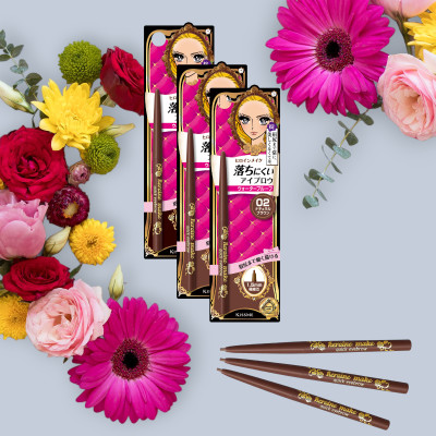 Bút Chì Sáp Kẻ Lông Mày Không Lem Trôi Lõi Siêu Mịn Màu Nâu Tự Nhiên Kissme Heroine Make Quick Eyeliner