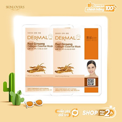 Set 2 Mặt nạ dưỡng da tinh chất hồng sâm Dermal