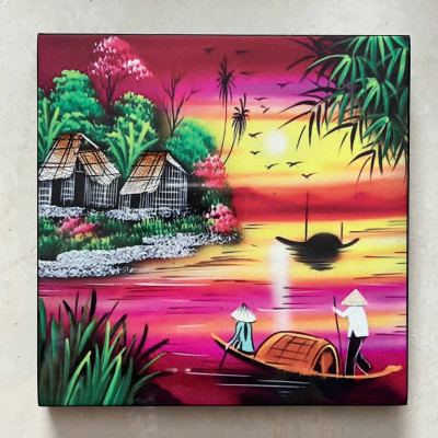 Tranh sơn mài - ĐỒNG QUÊ VIỆT NAM -hàng xuất khẩu nhiều mẫu