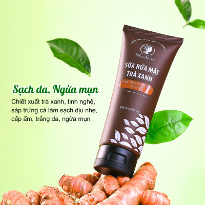 Bộ trắng da, sạch mụn toàn diện Wonmom (Sữa rửa mặt + Kem cấp ẩm + Serum mụn + Mặt nạ nghệ)